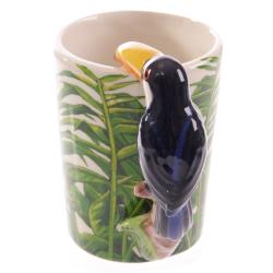 Ceramic Mug with Toucan Shaped Handle