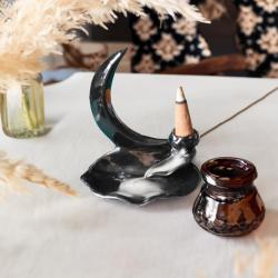 Backflow Incense Burner Moon Crescent Smoke