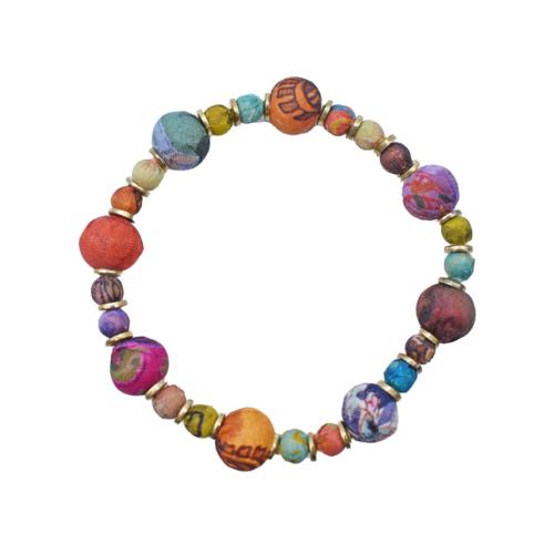 Bracelet Recycled Multicoloured Beads