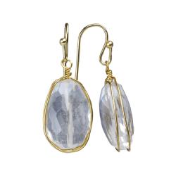 Earrings single drop clear crystal