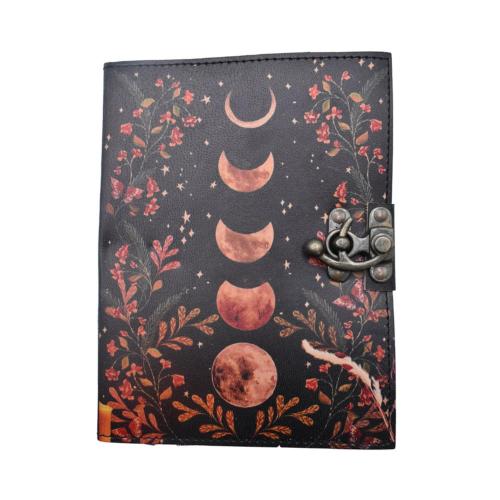 Notebook Leather Bound Moon Phases 15x20cm
