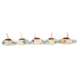 Pack of 5 mini candles in star shaped holders