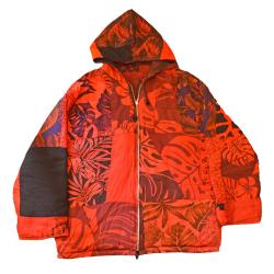 Reversible Jacket Patchwork Quilted Reds Blacks, L/XL Unisex