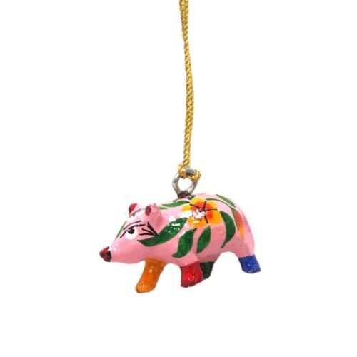 Hanging Christmas Decoration, Wooden Piglet