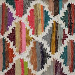 Dhurrie rug, recycled cotton & polyester Moroccan style handwoven 60x90cm