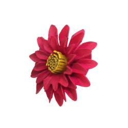Ring Leather Red Flower