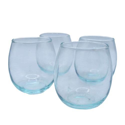 Tumblers recycled glass, 10cm height, set of 4