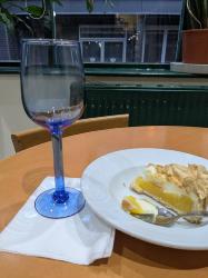 Single Wine Glass Recycled Glass Blue Tinted, 21cm height