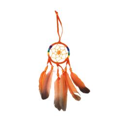 Dreamcatcher Rainbow with Orange Brown Feathers 6 x 30cm