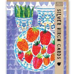 Greetings Card, Strawberry Still Life, 14x17cm