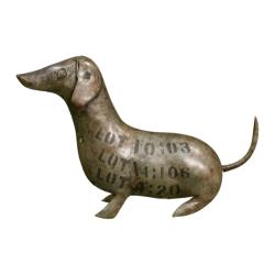 Sausage Dog Sitting Retro Recycled Paint Pot