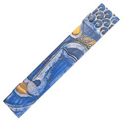 Incense Box Albesia Wood Buddha Blue