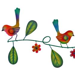 Birds on Branch Metal 20x35cm