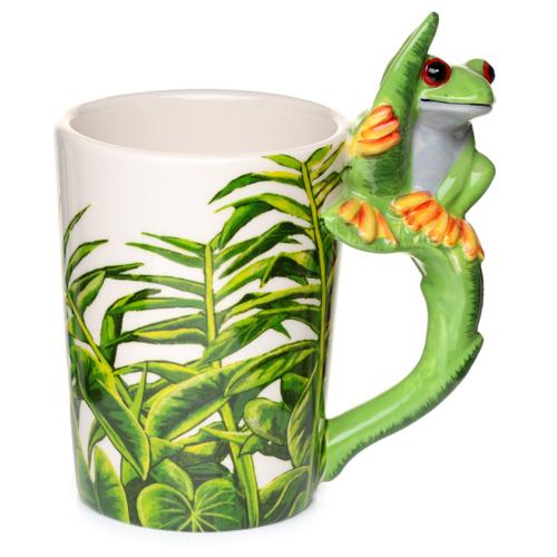 Ceramic Mug with Frog Shaped Handle