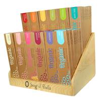 72 packs of incense sticks, Organic Goodness, (each pack 15g) + display stand