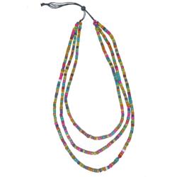 Necklace Handpainted Wooden Muticolour Tiny Beads