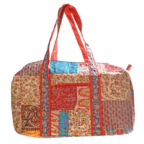 Weekend Bag / Holdall Patchwork Kantha Stitch, assorted colours 52 x 23 x 26cm