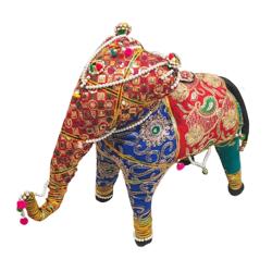 Elephant Patchwork Embroidered Multicoloured 50x25x50cm