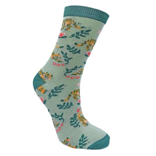 Bamboo Socks Tigers Shoe Size UK 3-7 Womens