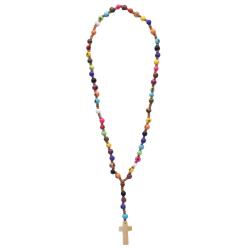 Necklace, Asai Seed Multicoloured with Cross