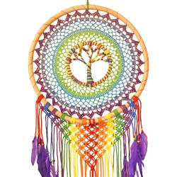 Dreamcatcher Rainbow Colours Tree of Life 45cm diameter