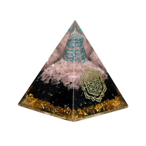 Orgone Pyramid Black Tourmaline Quartz 9cm