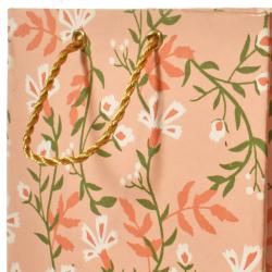 Gift Wrap Handmade Paper Floral Design on Pink 13 x 18 x 7cm