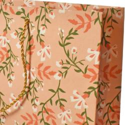 Gift Wrap Handmade Paper Floral Design on Pink 31 x 20 x 7.5cm