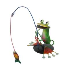 Frogs Fishing Metal 15x17x18cm