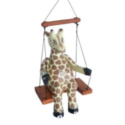 Hanging with Spring Albesia Wood Giraffe