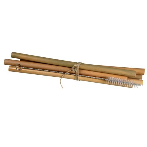 6 bamboo straws + cleaning brush