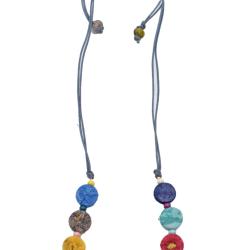 Necklace Recycled Cotton Round Beads Multicoloured