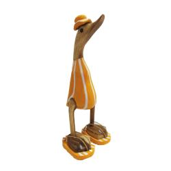 Duck Beach Striped Swimsuit Yellow Bamboo Root 25cm