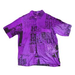 Shirt, Short Sleeves Patchwork Purples, Medium Unisex