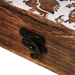 Jewellery/Trinket box, Mango wood, mushroom, and hedgehog design 15 x 10cms