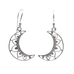 Earrings Silver Colour, Crescent Moon