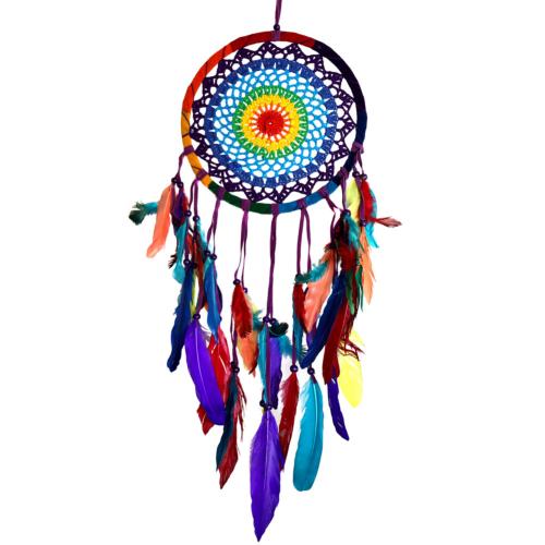 Dreamcatcher, rainbow colours, 22cm diameter