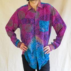 GENKI Shirt, Long Sleeves, upcycled silk colours will vary, medium