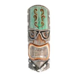 Mask Albesia Wood Green Forehead 13x50cm