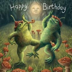 Birthday Card, Dancing Frogs, 16x16cm
