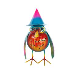 Bird with Conical Hat Metal 8x10x16cm