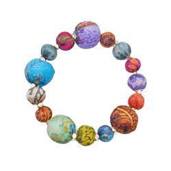 Bracelet Recycled Multicoloured Beads