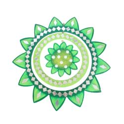 Mobile with Glass Tiles Green Flower 21cm diameter