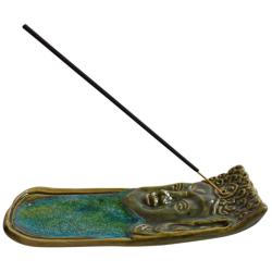 Incense holder / ashcatcher ceramic Buddha 19.5 x 7.5cm
