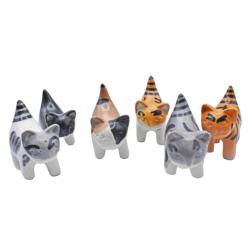 Cat Ornament Kisii Stone Assorted 5.5x2.5x5cm